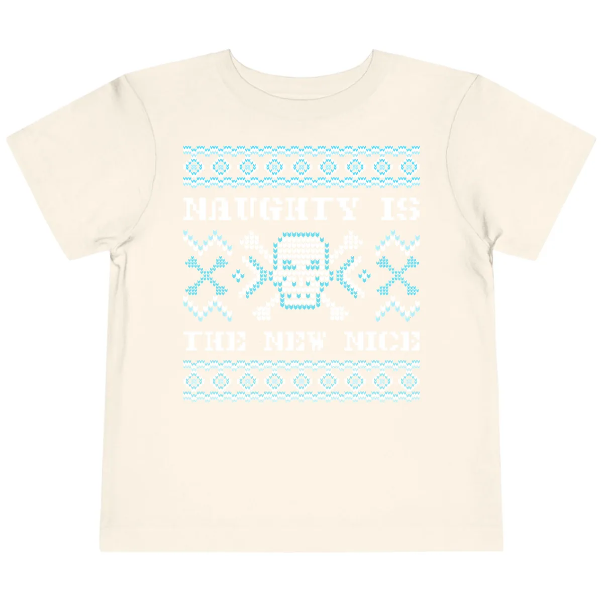 Naughty Is The New Nice Skull Toddler T-Shirt in Natural