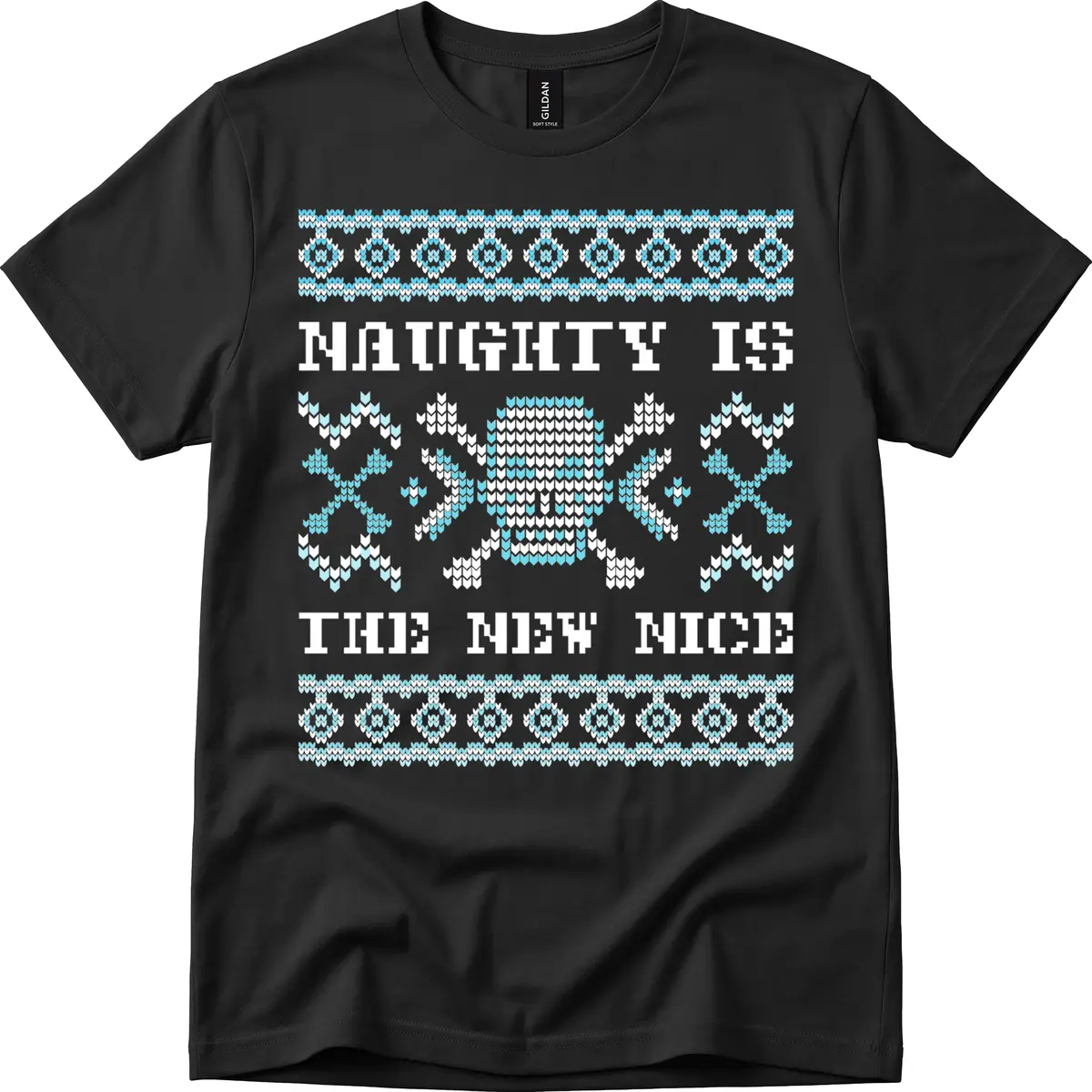 Naughty Is The New Nice Skull T-Shirt in Black