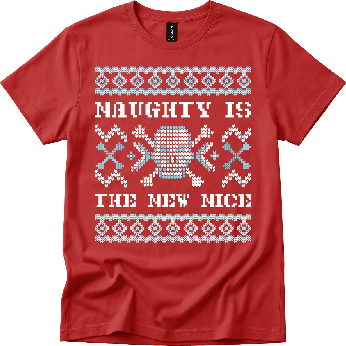 Naughty Is The New Nice Skull T-Shirt in Red