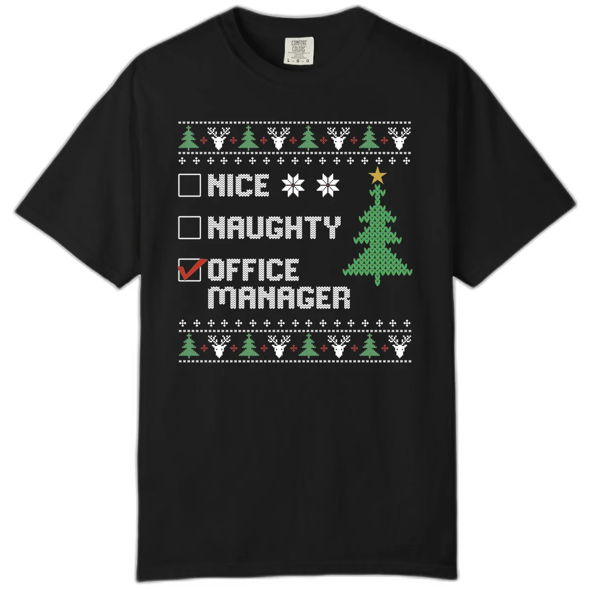 Office Manager Christmas Checklist Comfort Color in Black