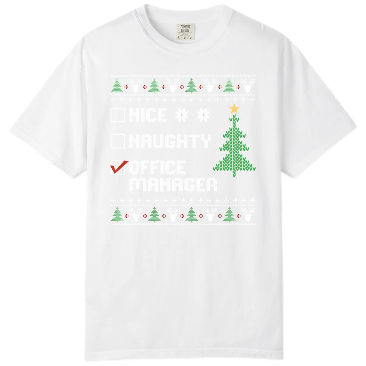 Office Manager Christmas Checklist Comfort Color in White
