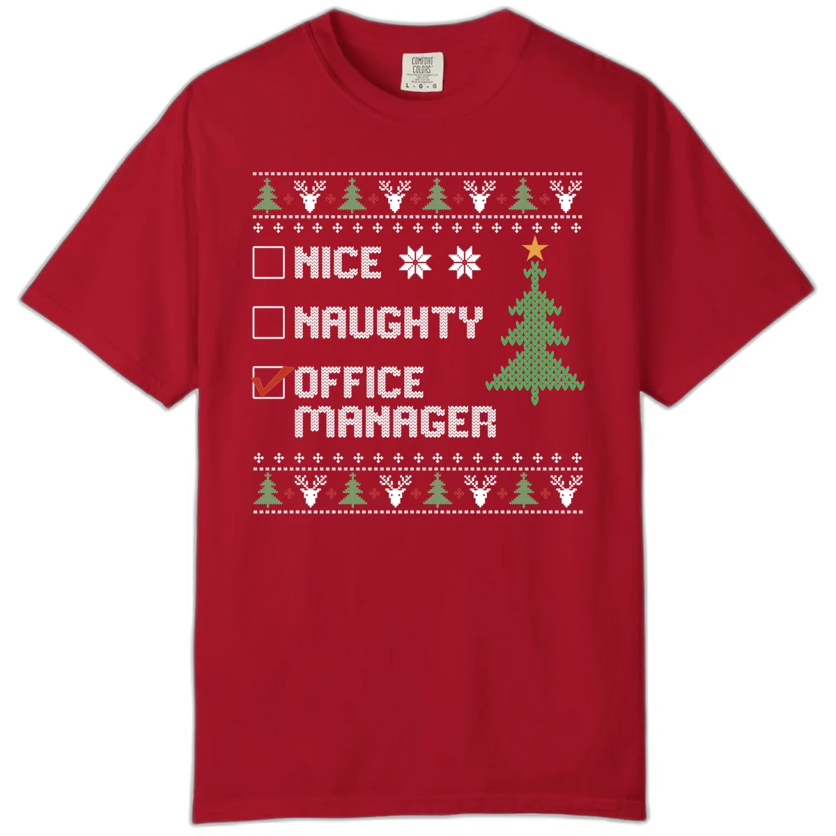 Office Manager Christmas Checklist Comfort Color in Red