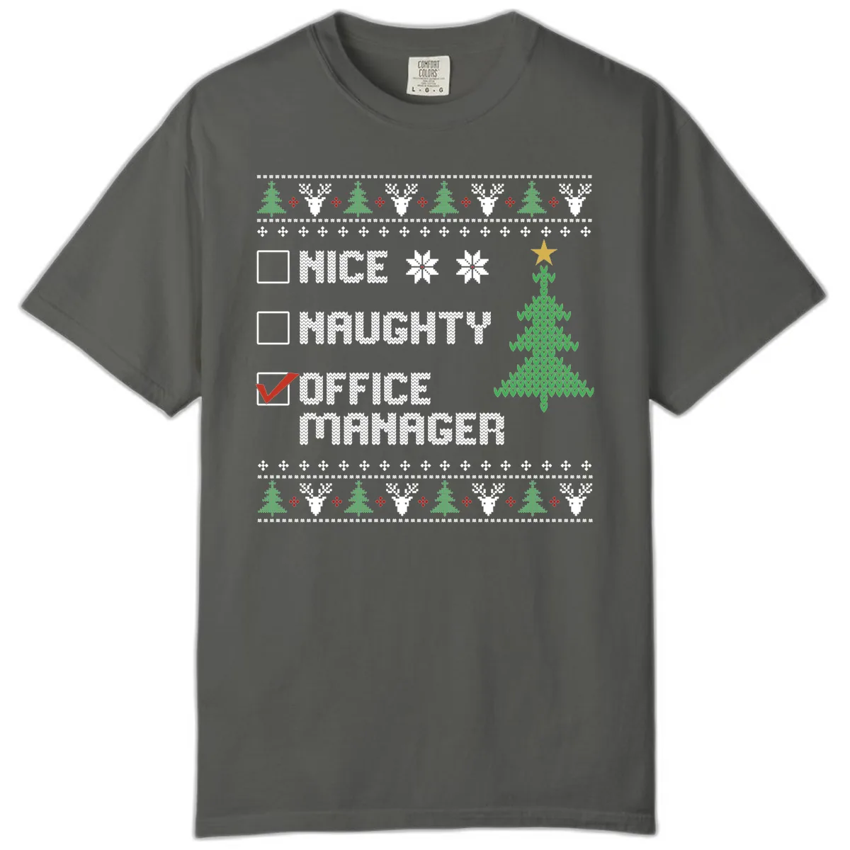 Office Manager Christmas Checklist Comfort Color in Pepper