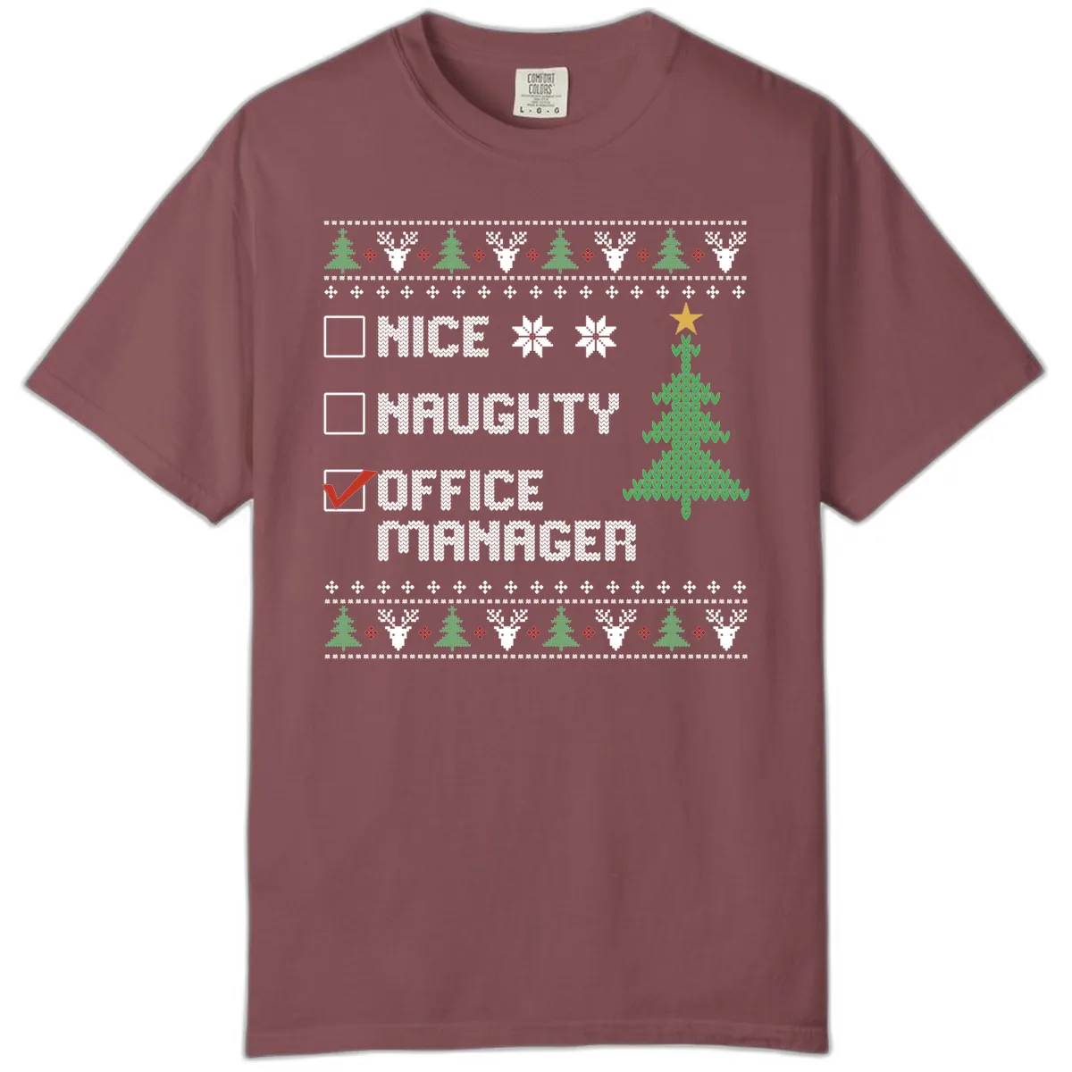Office Manager Christmas Checklist Comfort Color in Brick
