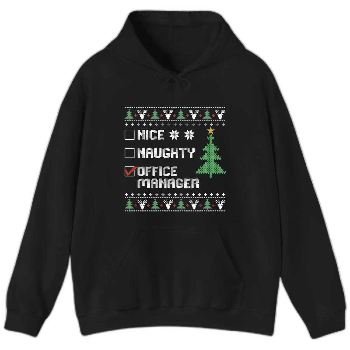 Office Manager Christmas Checklist Hoodie in Black