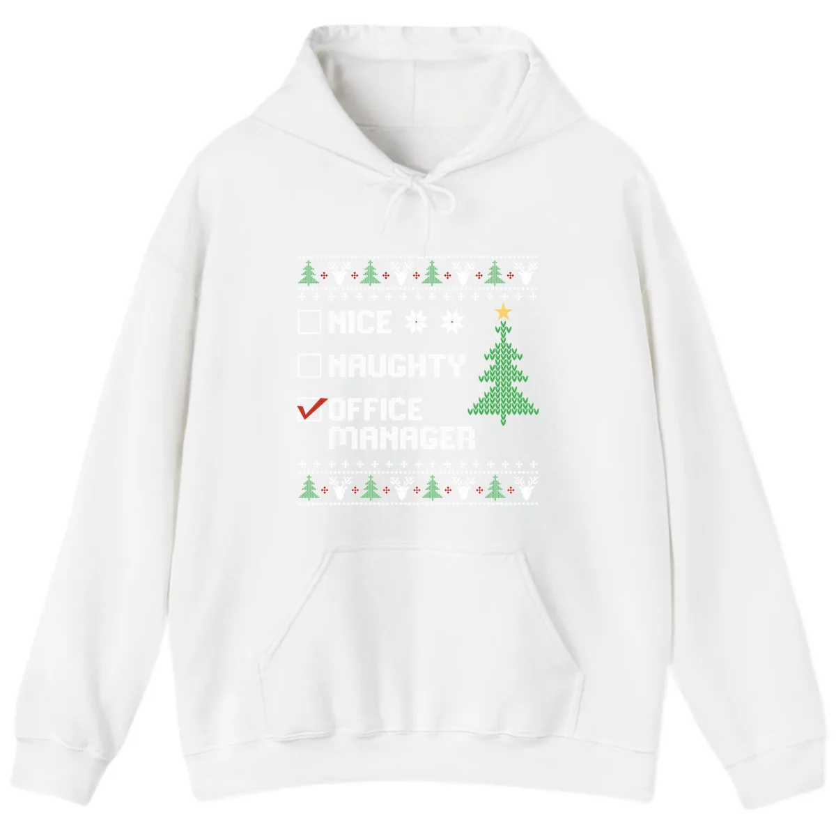 Office Manager Christmas Checklist Hoodie in White