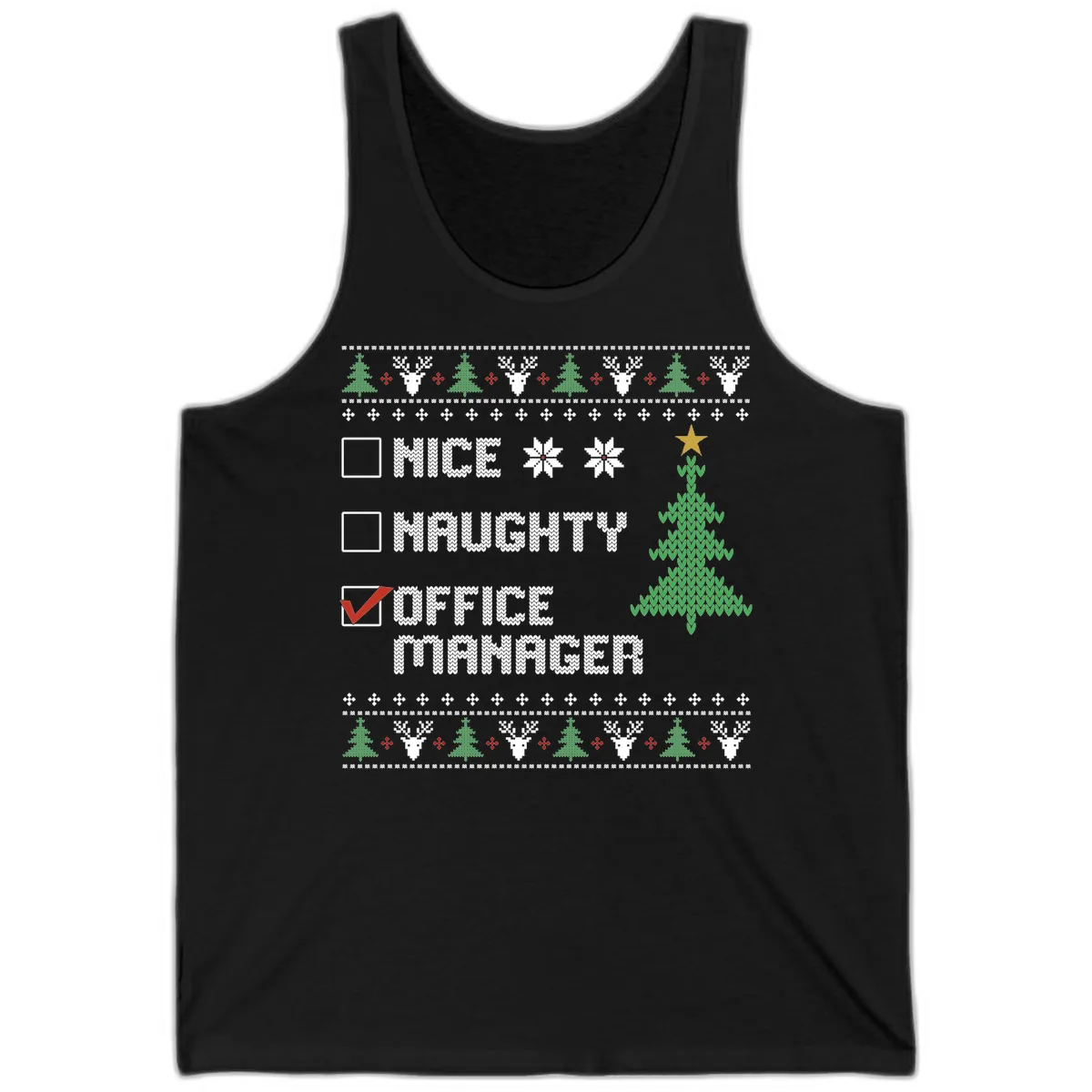 Office Manager Christmas Checklist Tank in Black