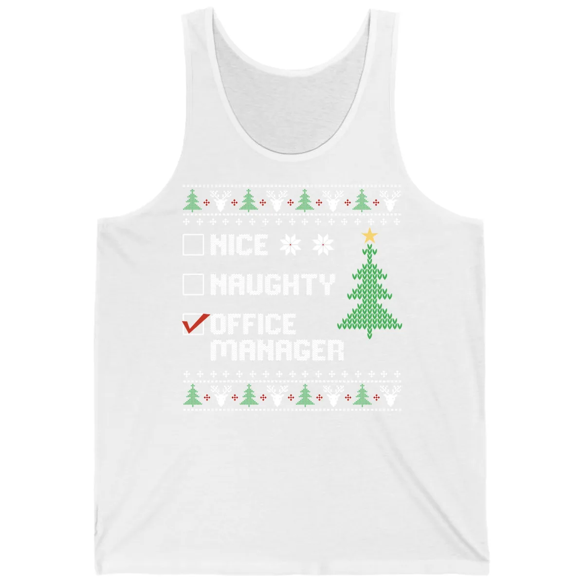 Office Manager Christmas Checklist Tank in White
