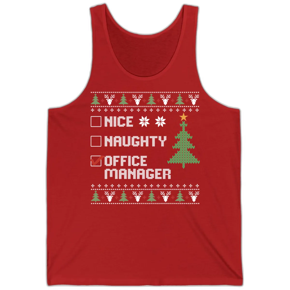 Office Manager Christmas Checklist Tank in Red