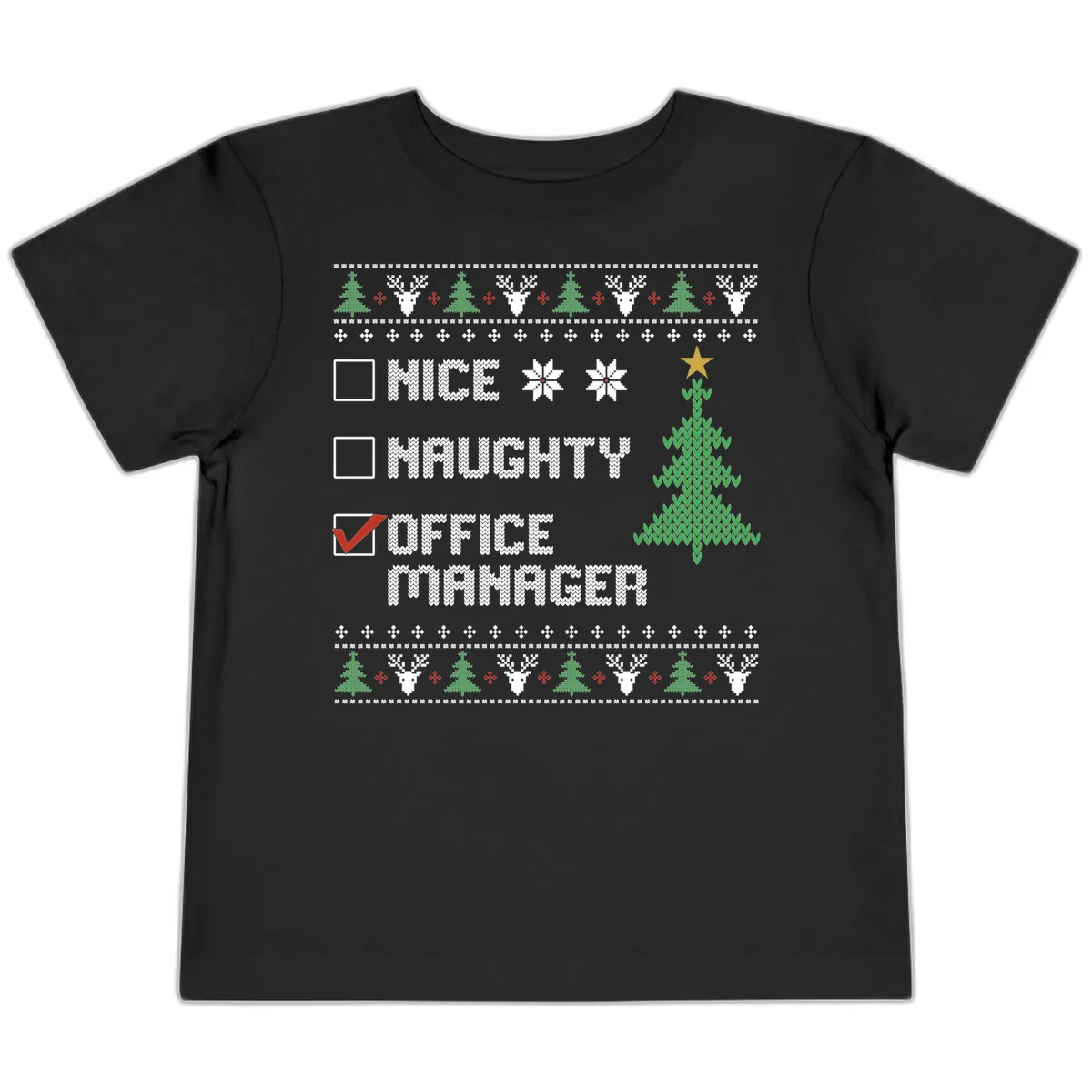 Office Manager Christmas Checklist Toddler T-Shirt in Black