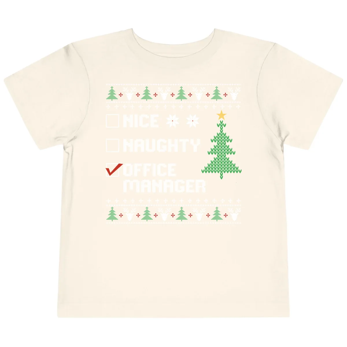 Office Manager Christmas Checklist Toddler T-Shirt in Natural
