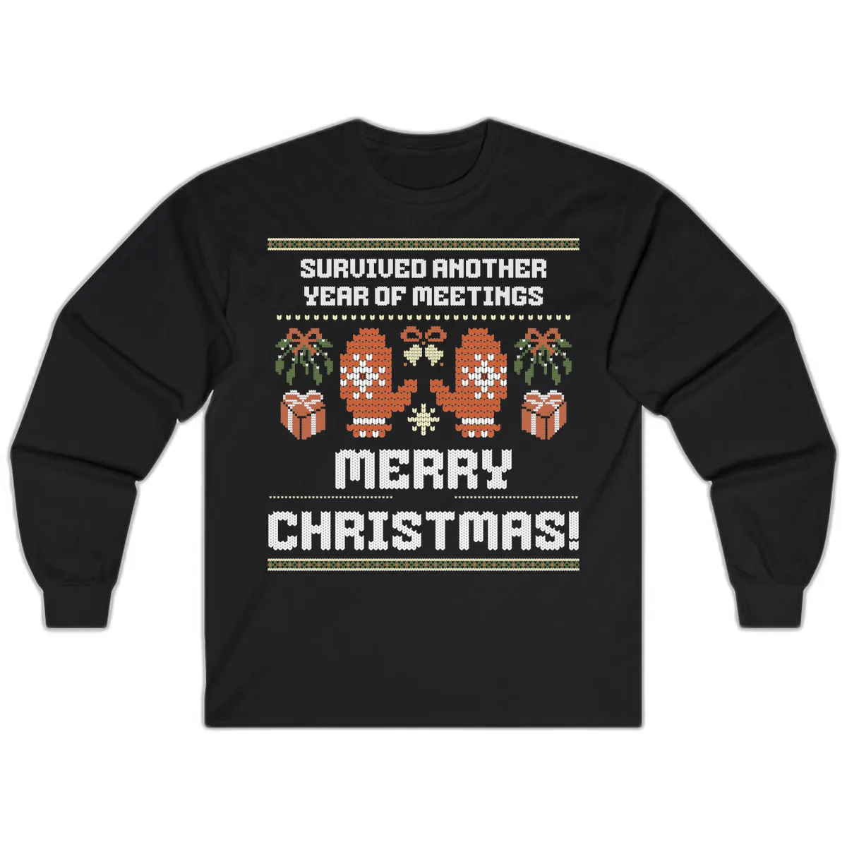 Survived Another Year Of Meetings Long Sleeve in Black