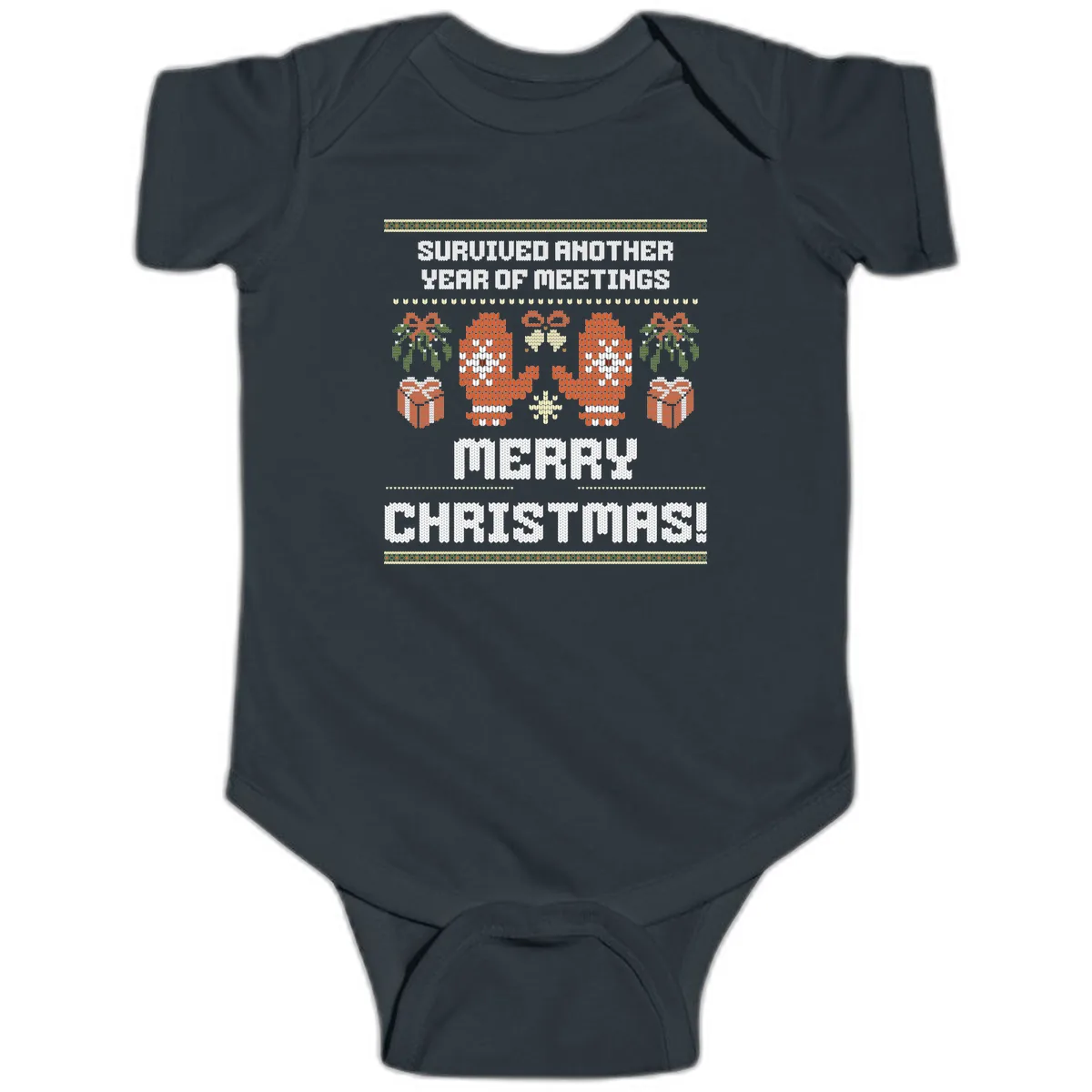 Survived Another Year Of Meetings Baby Onesie in Black