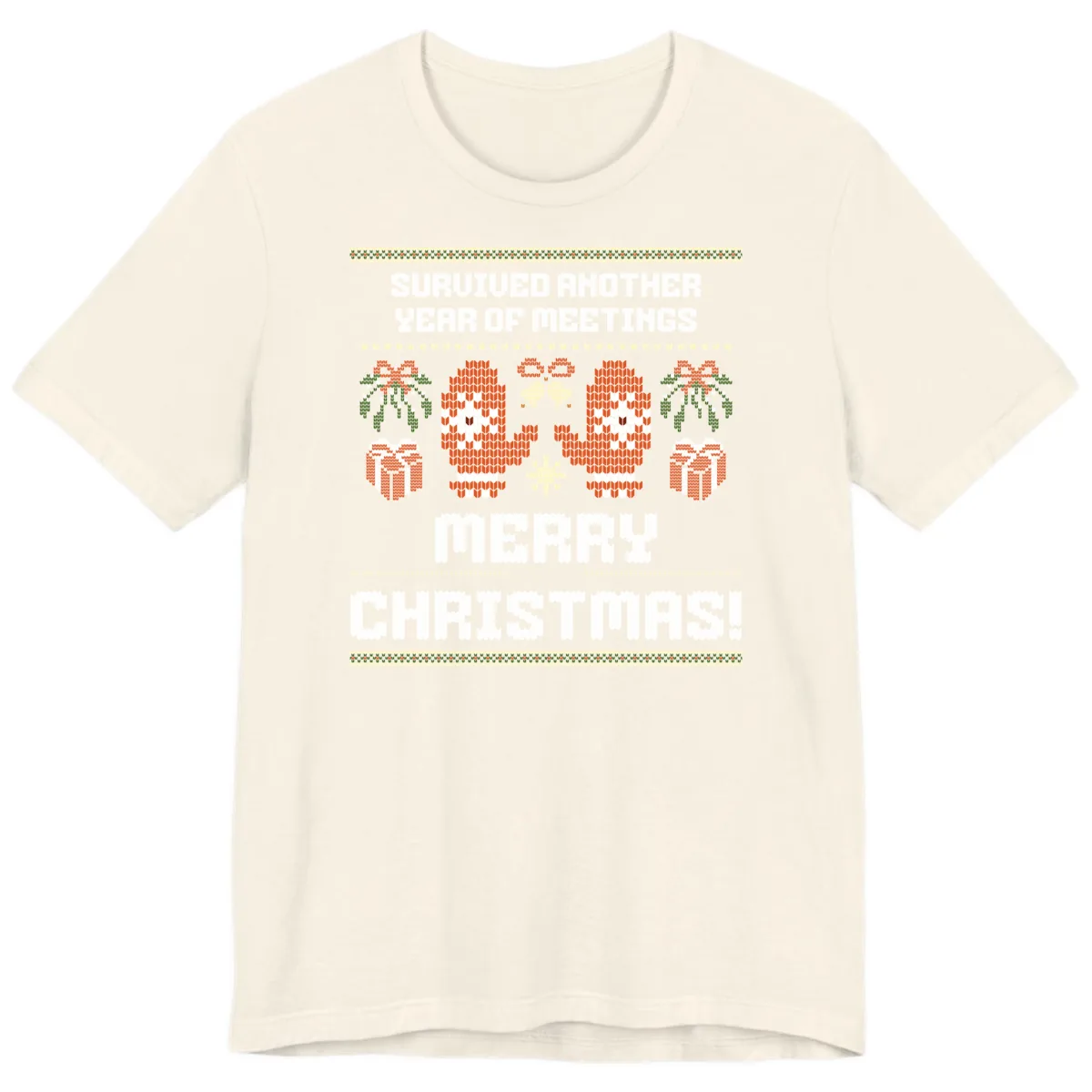 Survived Another Year Of Meetings Premium T-Shirt in Natural