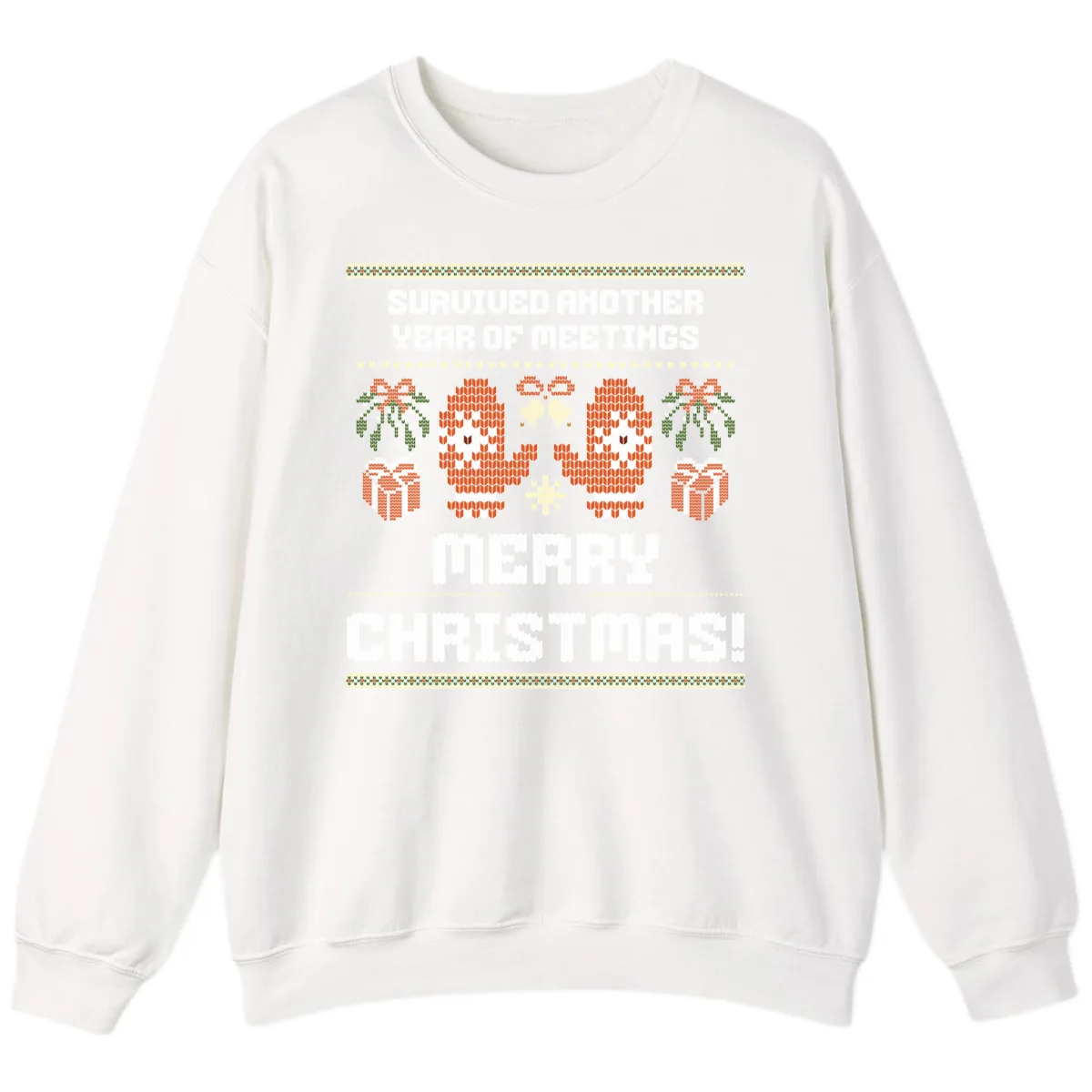 Survived Another Year Of Meetings Sweatshirt in White
