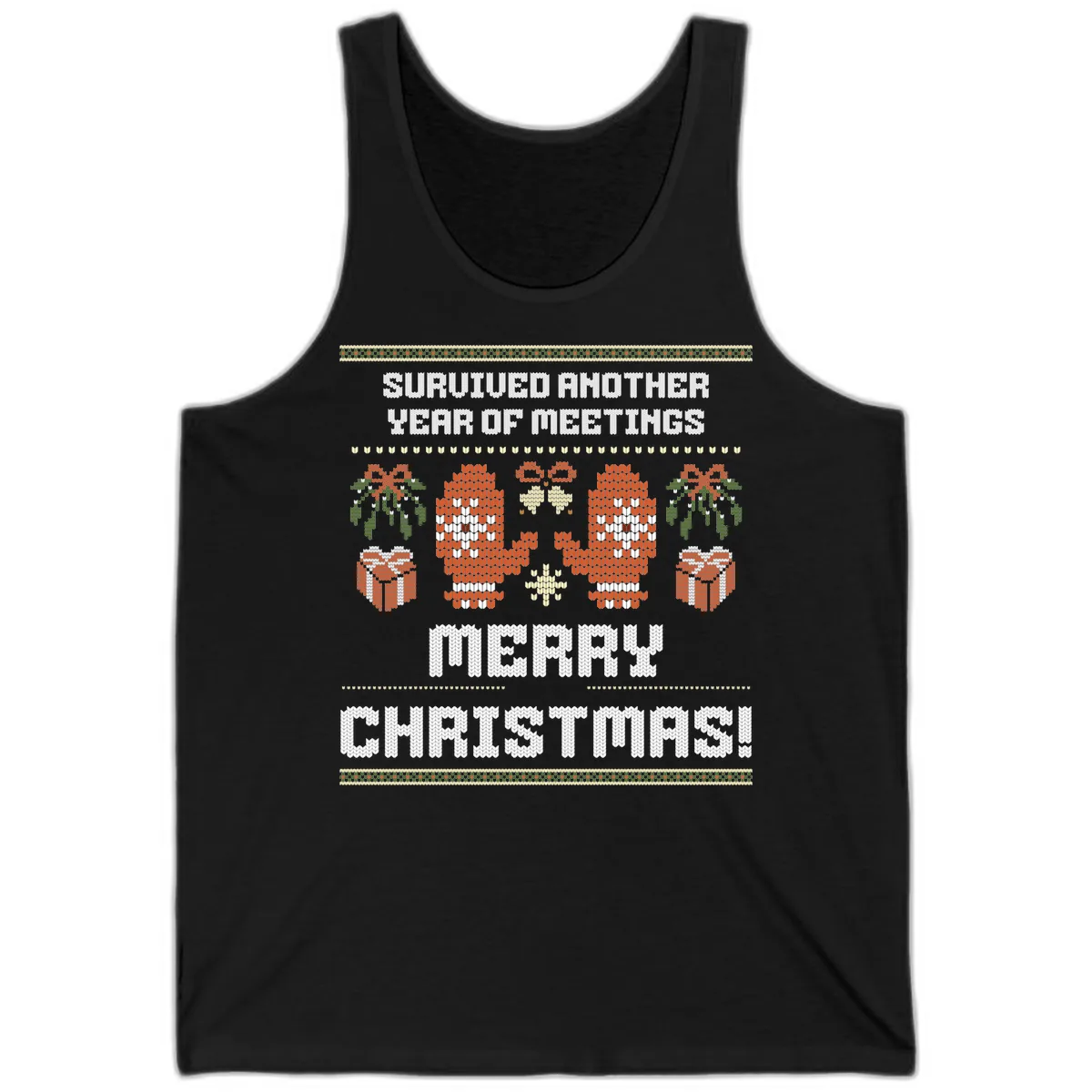 Survived Another Year Of Meetings Tank in Black
