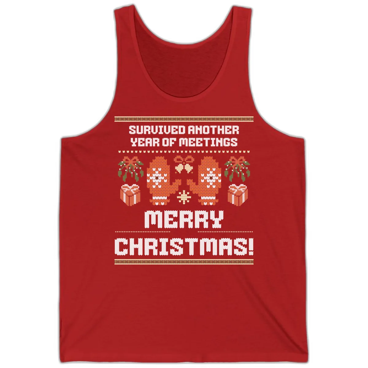 Survived Another Year Of Meetings Tank in Red