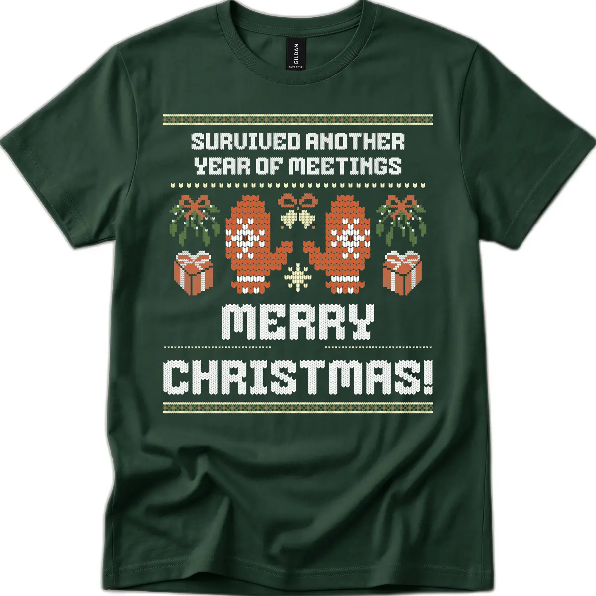 Survived Another Year Of Meetings T-Shirt in Forest Green