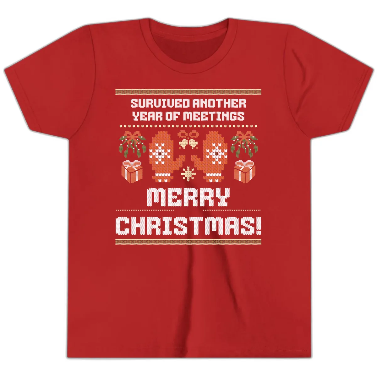 Survived Another Year Of Meetings Youth T-Shirt in Red