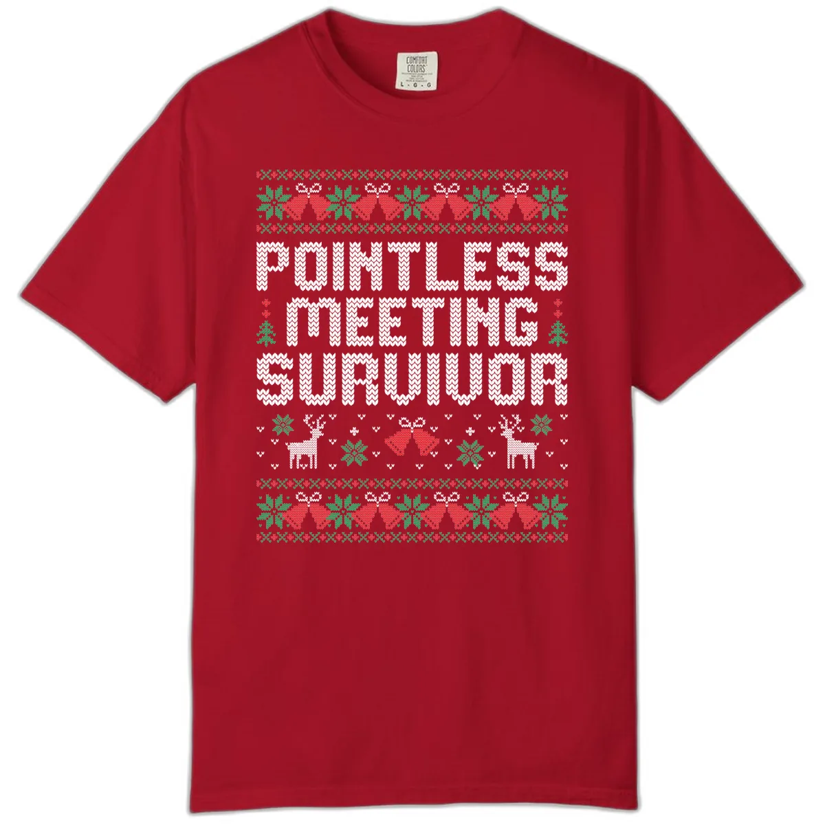Pointless Meeting Survivor Ugly Sweater Design Comfort Color in Red