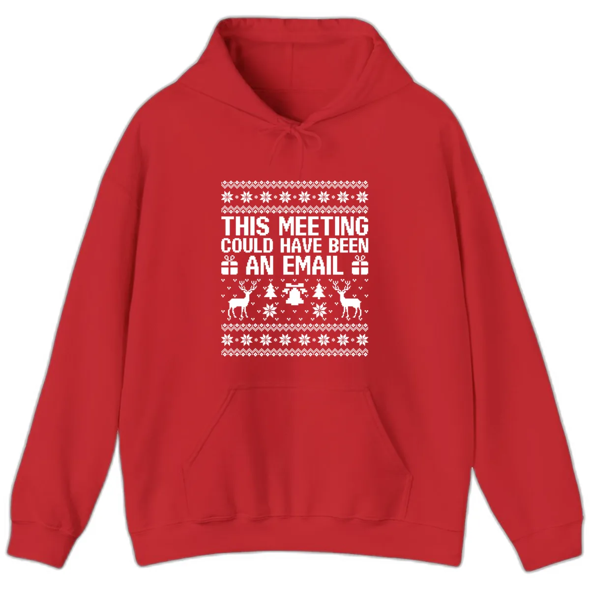 This Meeting Could Have Been An Email Ugly Christmas Sweater Hoodie in Red