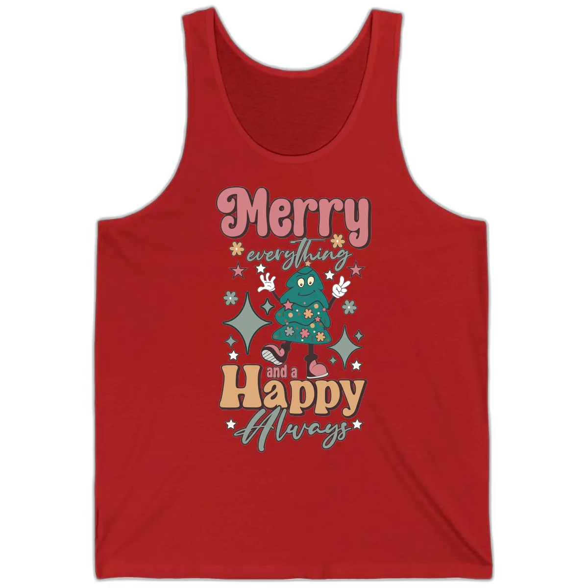 Merry Everything And A Happy Always Tree Tank in Red