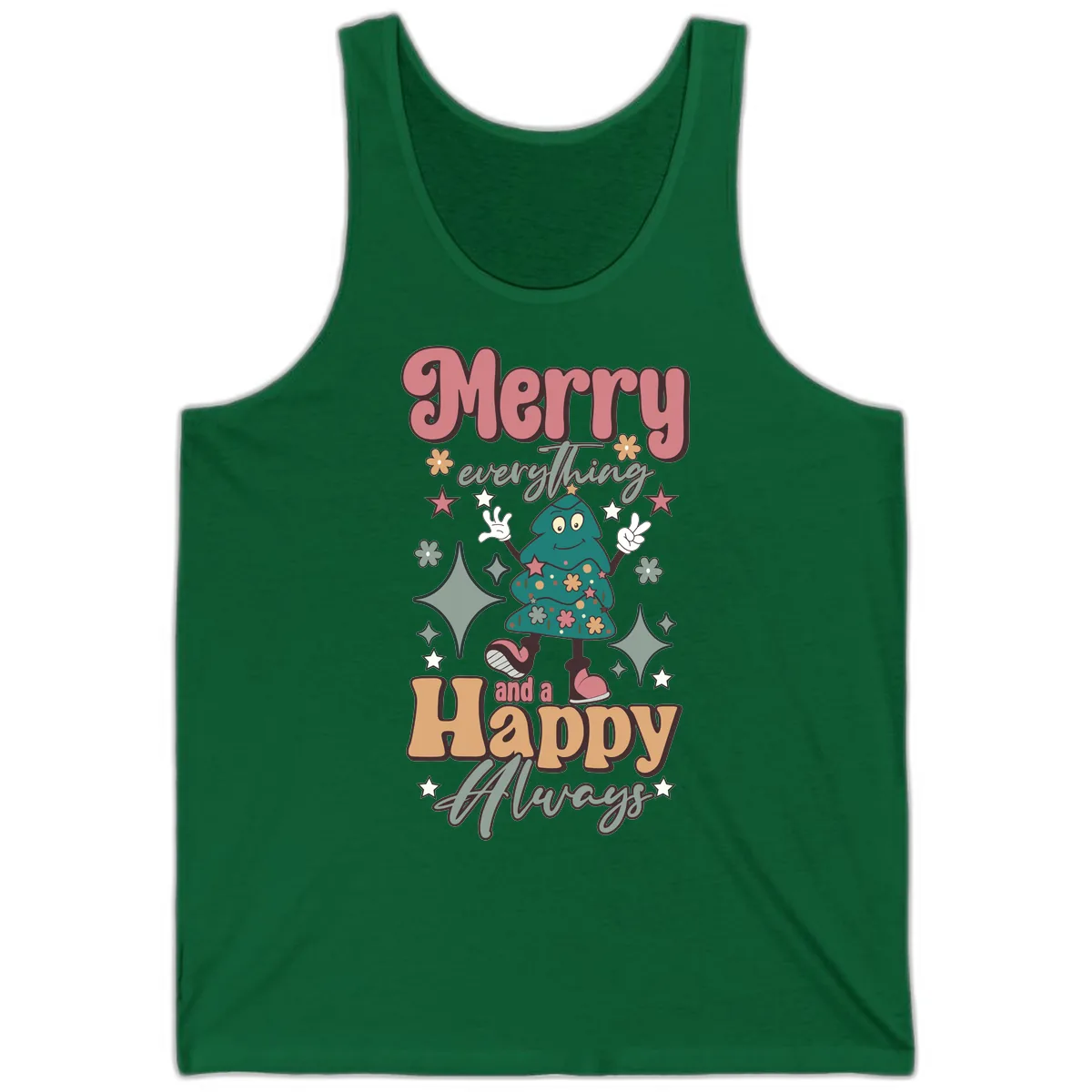 Merry Everything And A Happy Always Tree Tank in Kelly