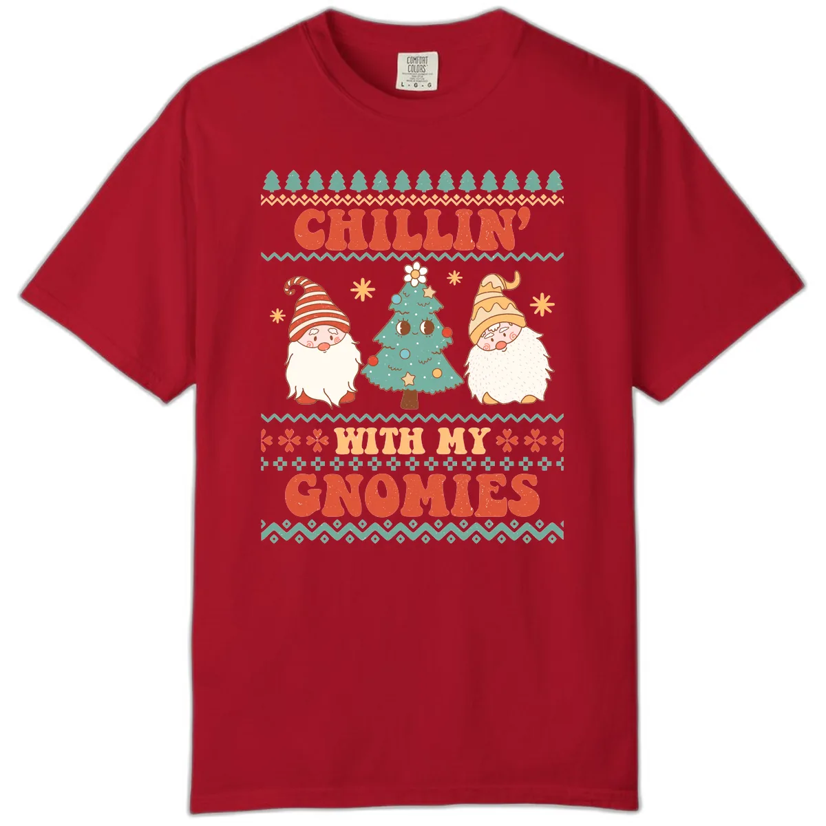 Chillin With My Gnomies Holiday Design Comfort Color in Red