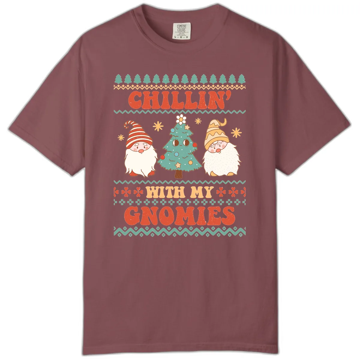 Chillin With My Gnomies Holiday Design Comfort Color in Brick