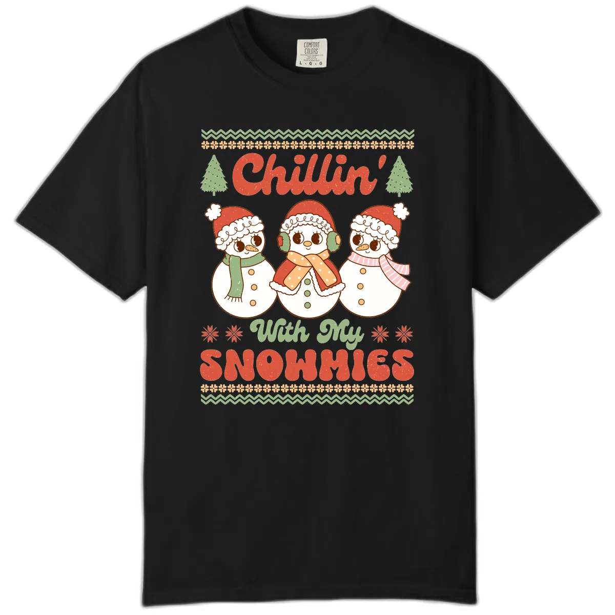 Chillin' With My Snowmies Comfort Color in Black