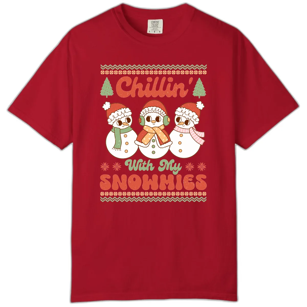 Chillin' With My Snowmies Comfort Color in Red