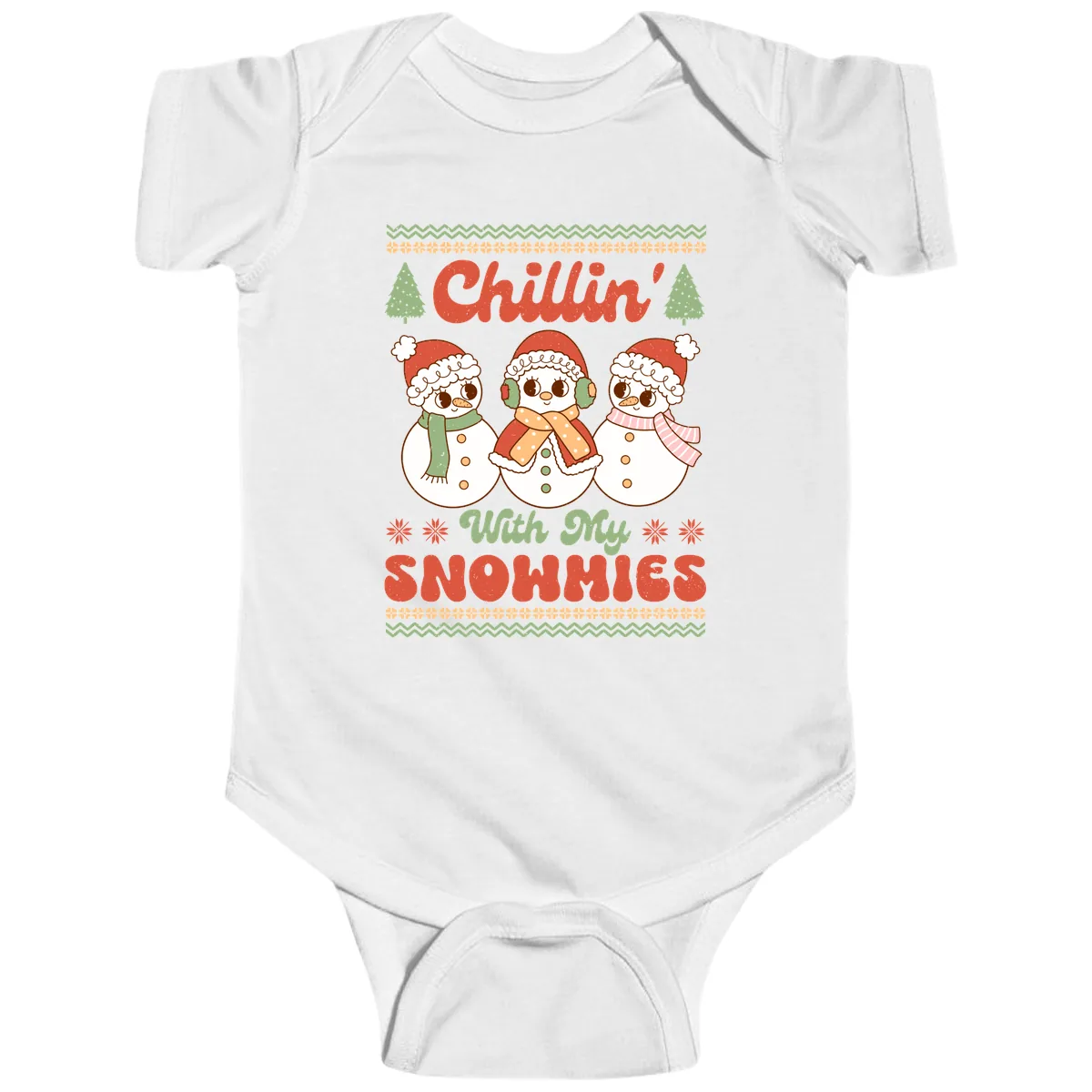 Chillin' With My Snowmies Baby Onesie in White