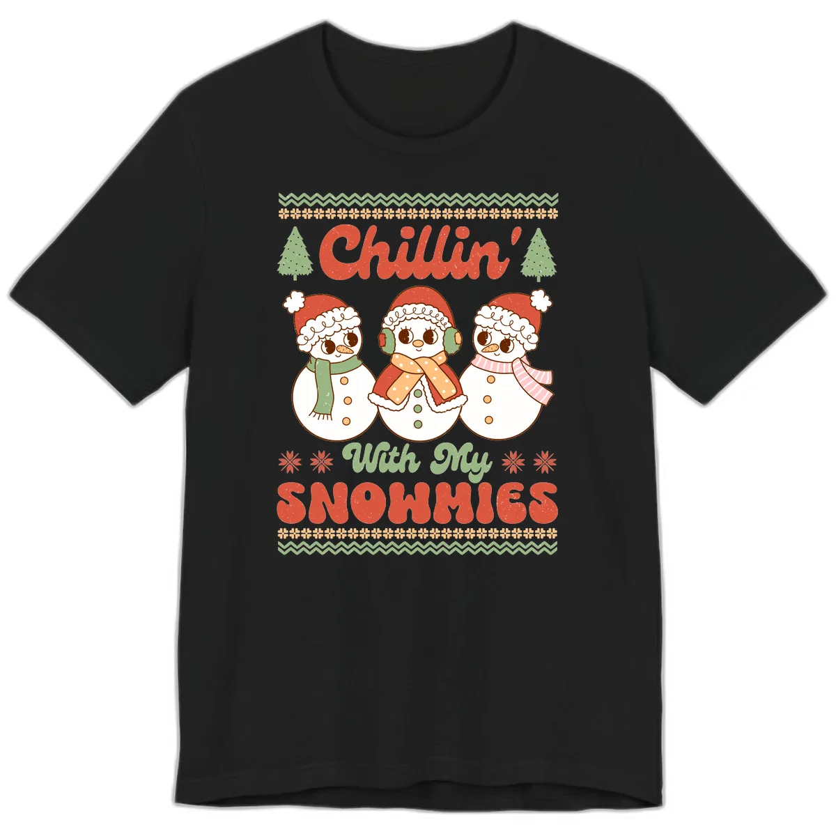 Chillin' With My Snowmies Premium T-Shirt in Black