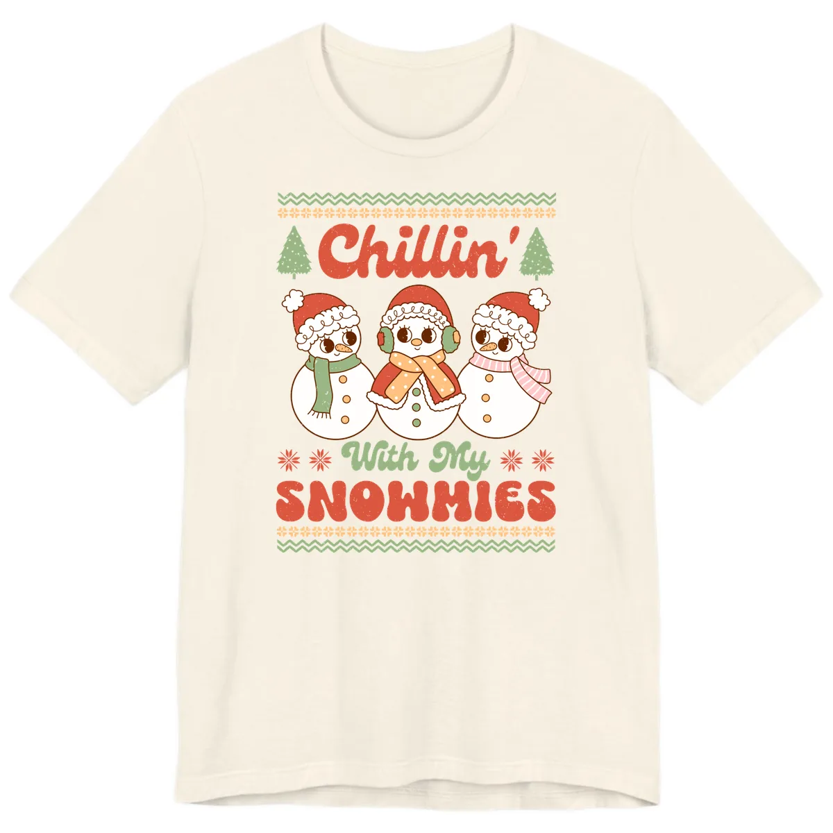 Chillin' With My Snowmies Premium T-Shirt in Natural