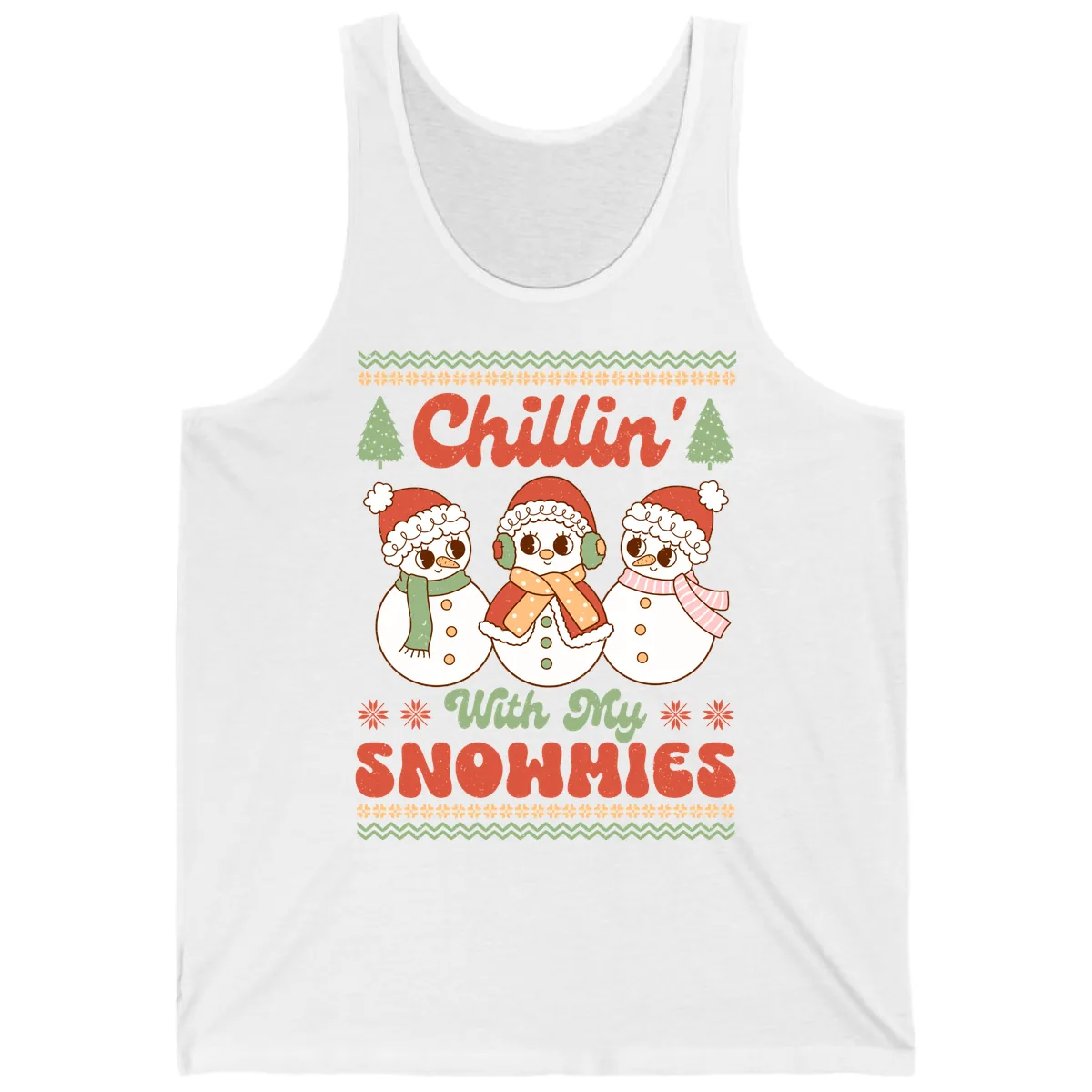 Chillin' With My Snowmies Tank in White