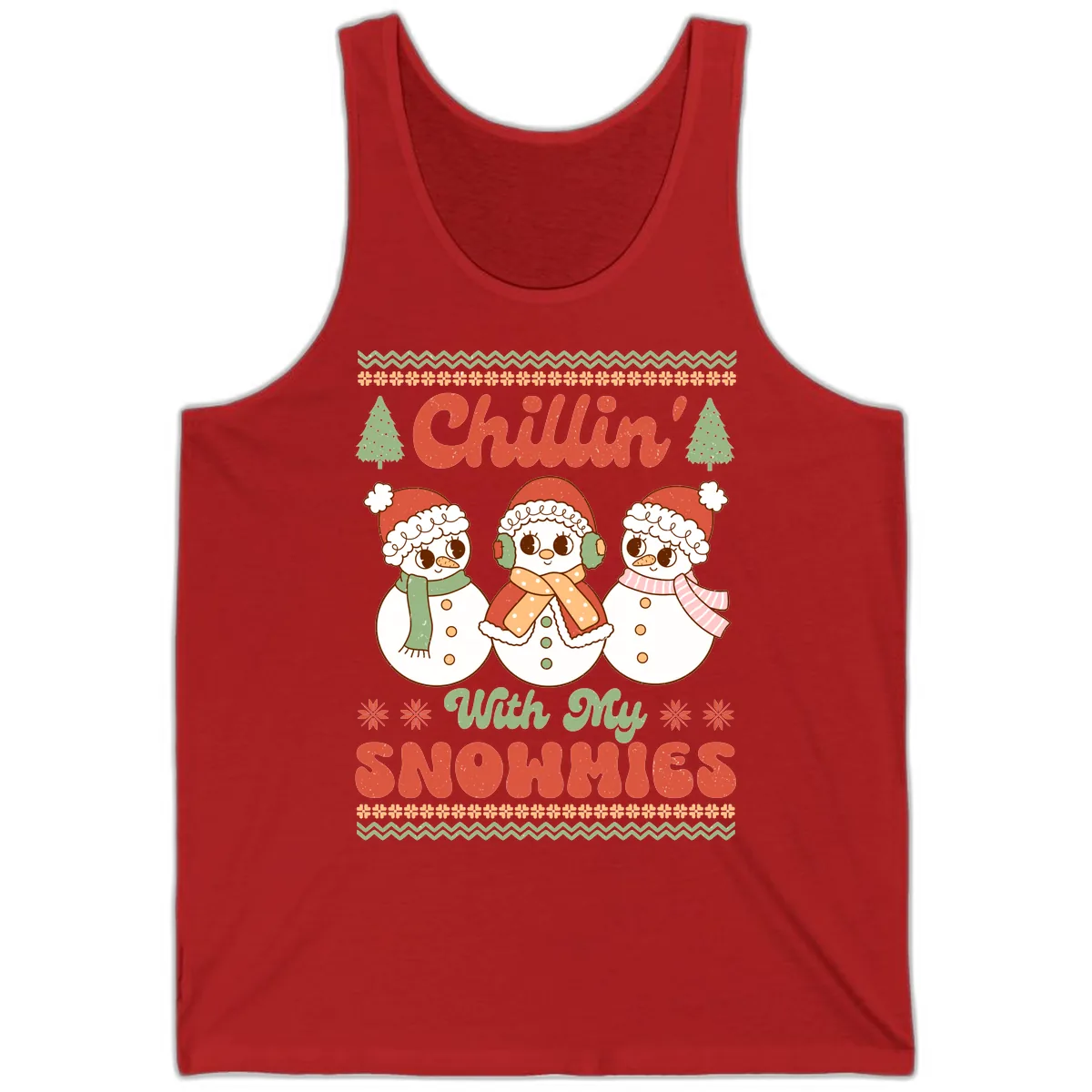 Chillin' With My Snowmies Tank in Red