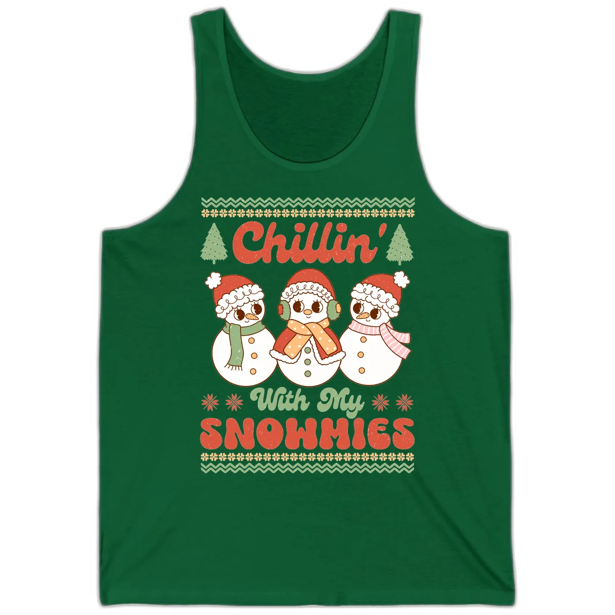 Chillin' With My Snowmies Tank in Kelly