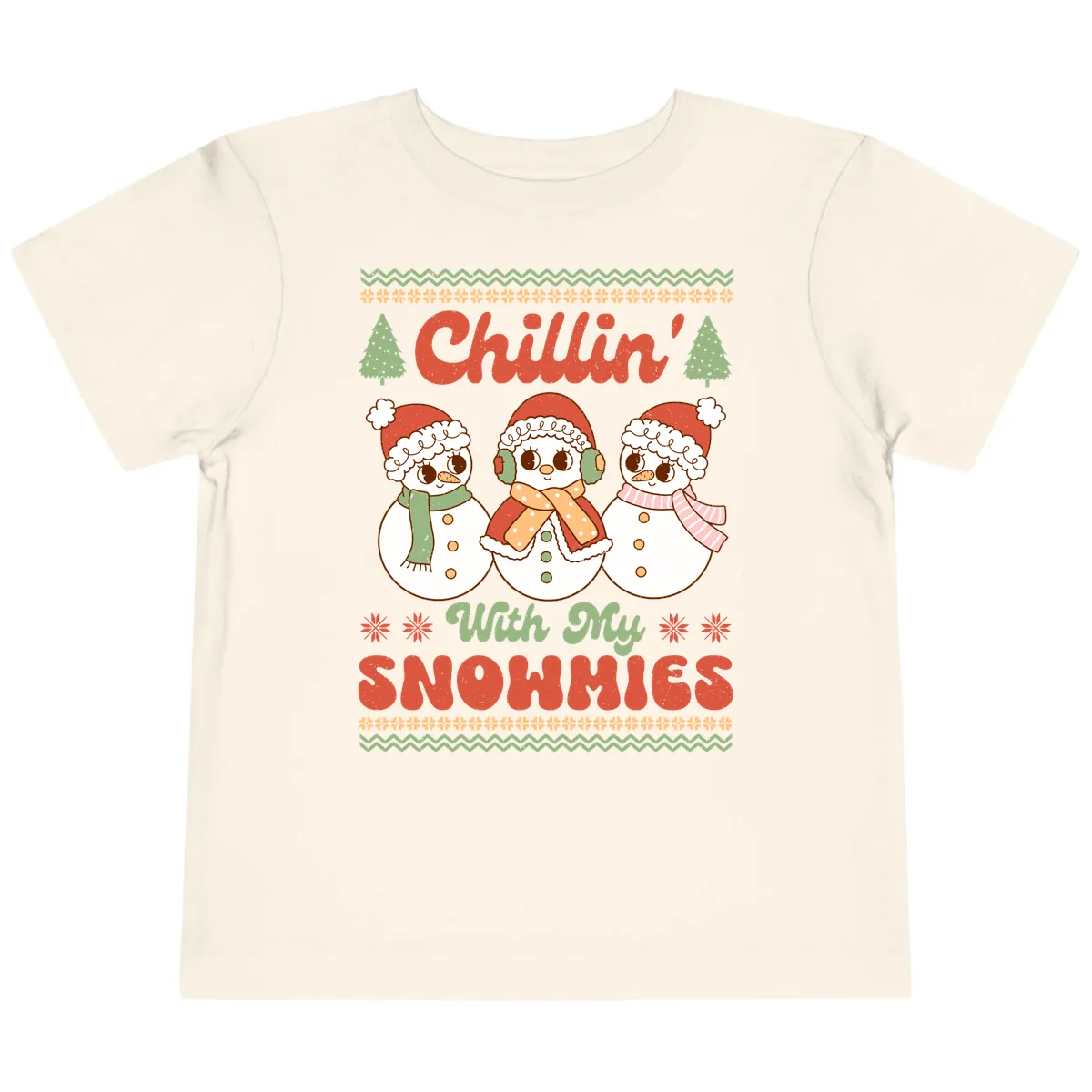 Chillin' With My Snowmies Toddler T-Shirt in Natural