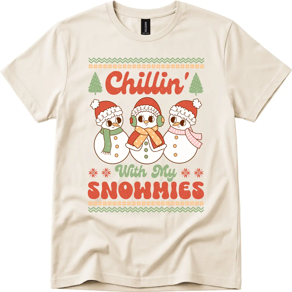 Chillin' With My Snowmies T-Shirt in Natural