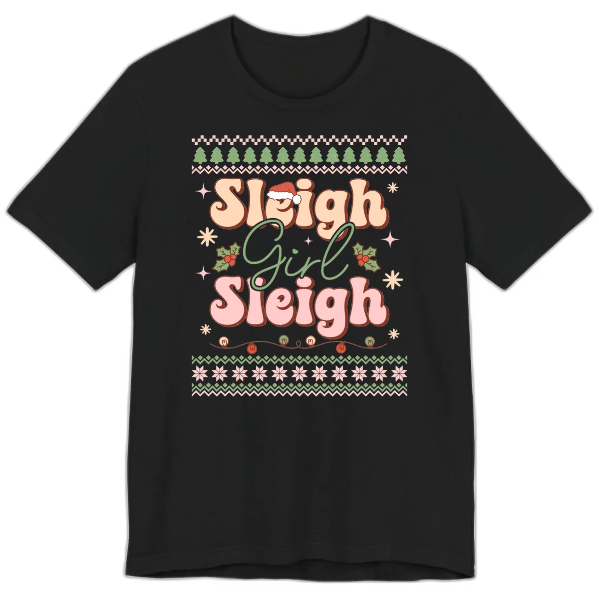 Sleigh Girl Sleigh Christmas Apparel Premium T-Shirt in Black