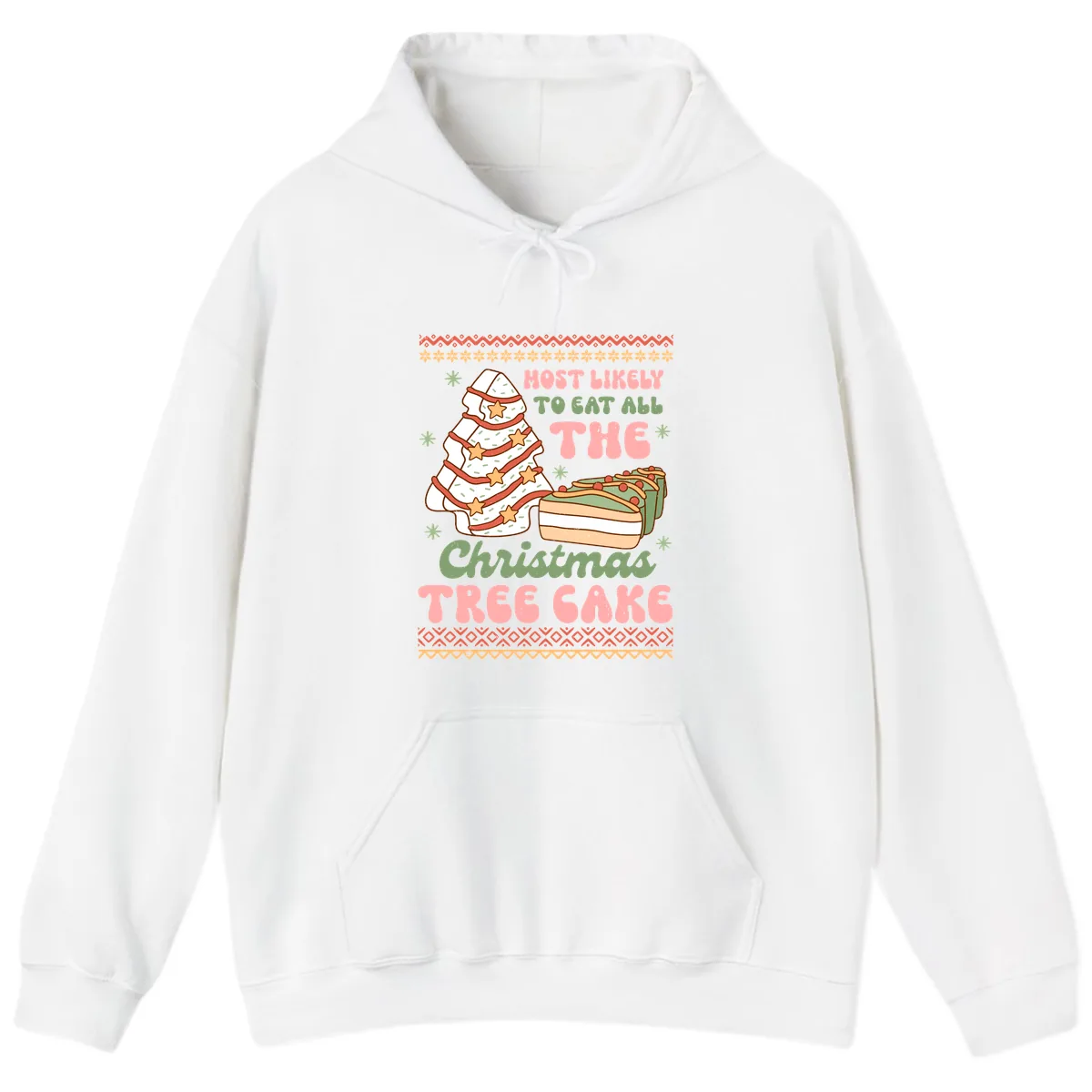 Most Likely To Eat All The Christmas Tree Cake Hoodie in White