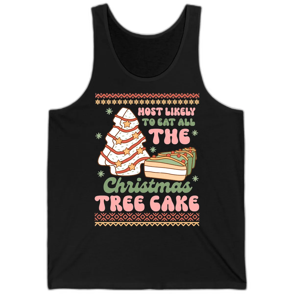 Most Likely To Eat All The Christmas Tree Cake Tank in Black