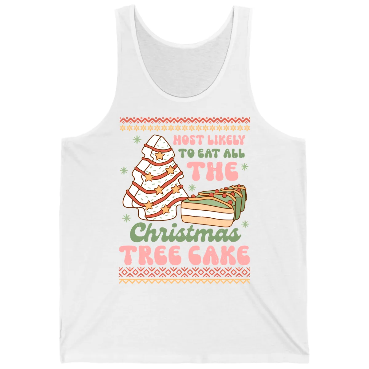 Most Likely To Eat All The Christmas Tree Cake Tank in White