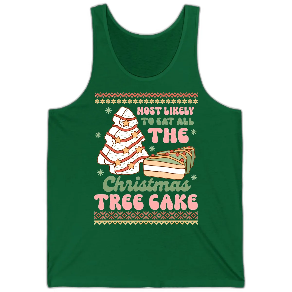 Most Likely To Eat All The Christmas Tree Cake Tank in Kelly
