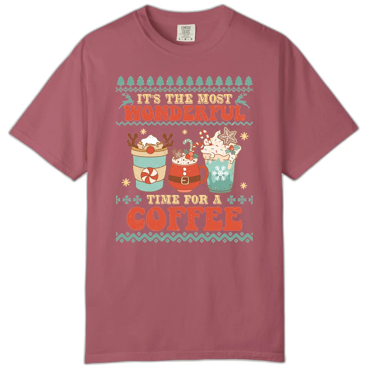 It's The Most Wonderful Time For Coffee Comfort Color in Crimson