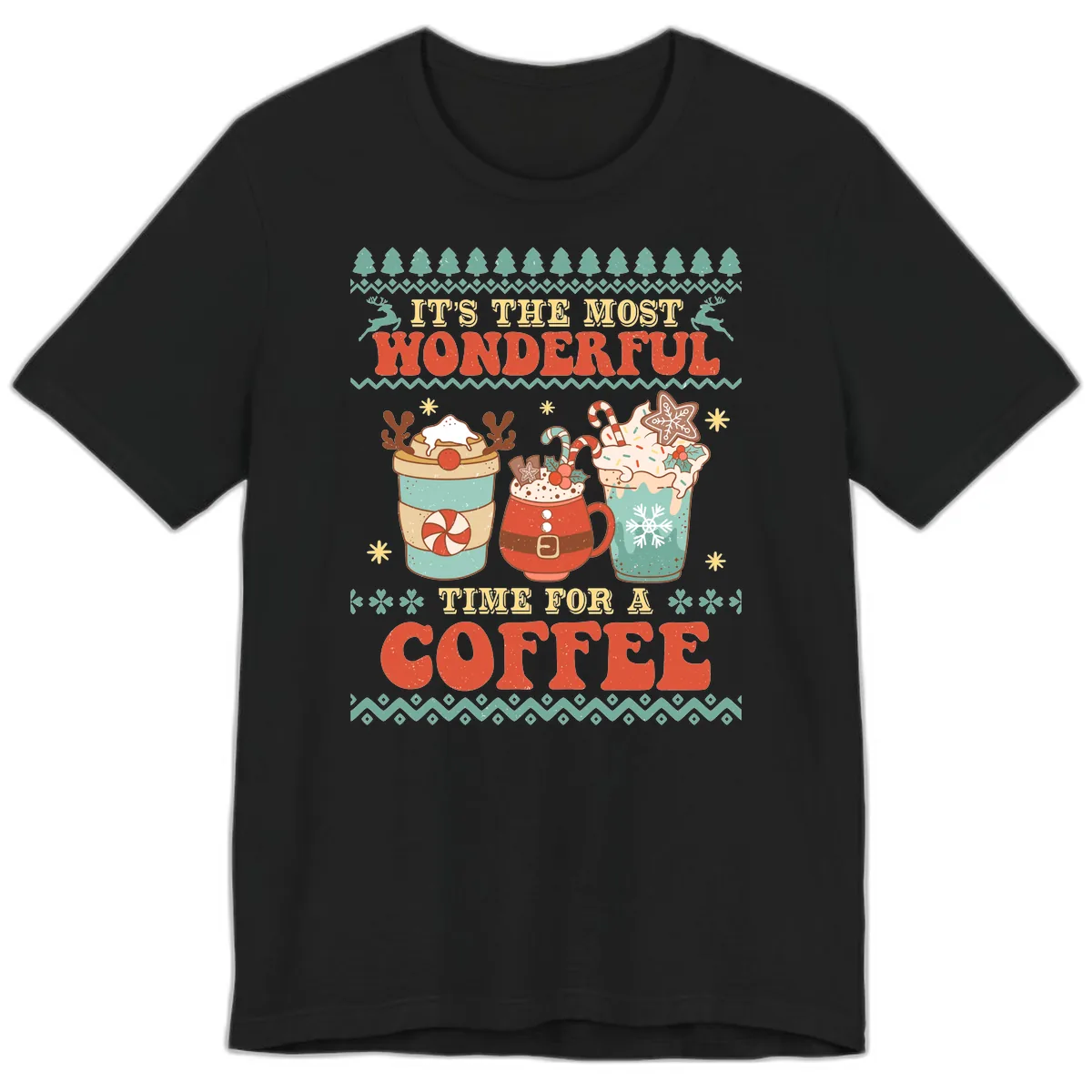 It's The Most Wonderful Time For Coffee Premium T-Shirt in Black