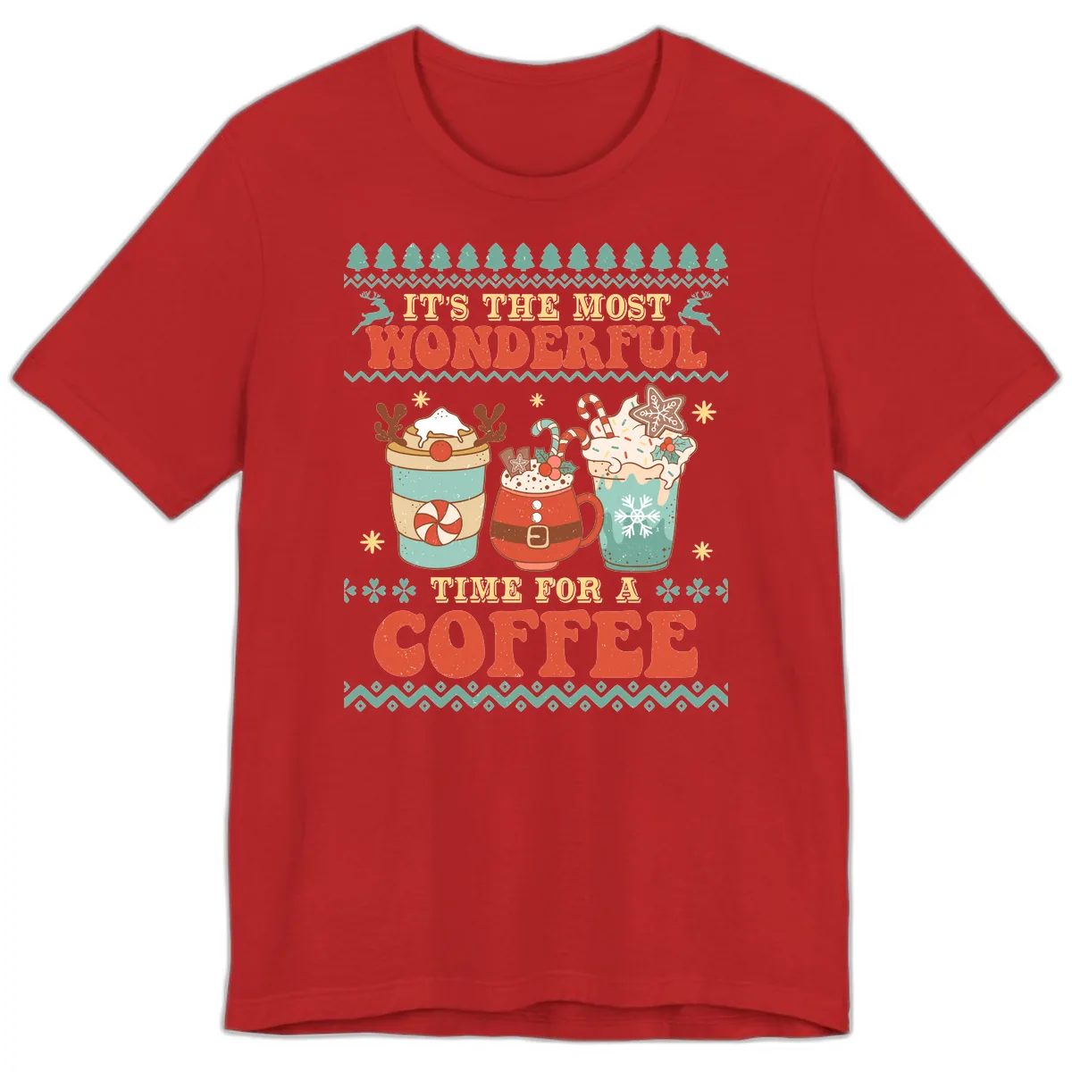 It's The Most Wonderful Time For Coffee Premium T-Shirt in Red