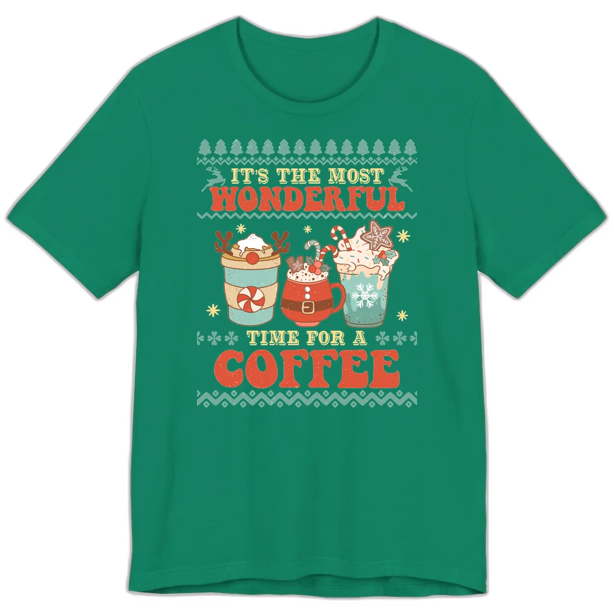 It's The Most Wonderful Time For Coffee Premium T-Shirt in Kelly