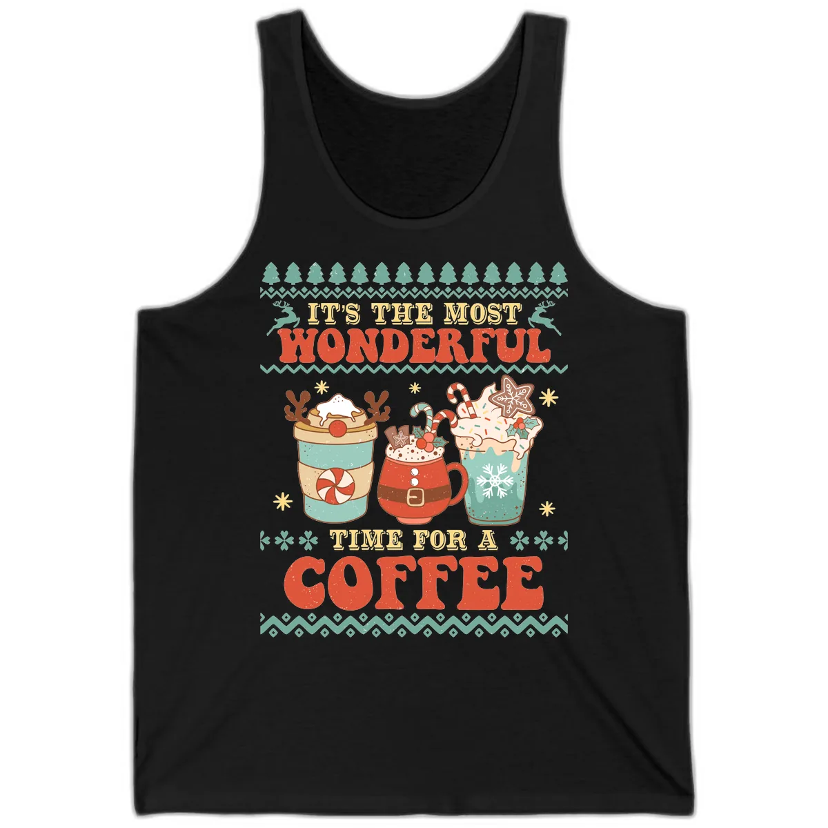It's The Most Wonderful Time For Coffee Tank in Black