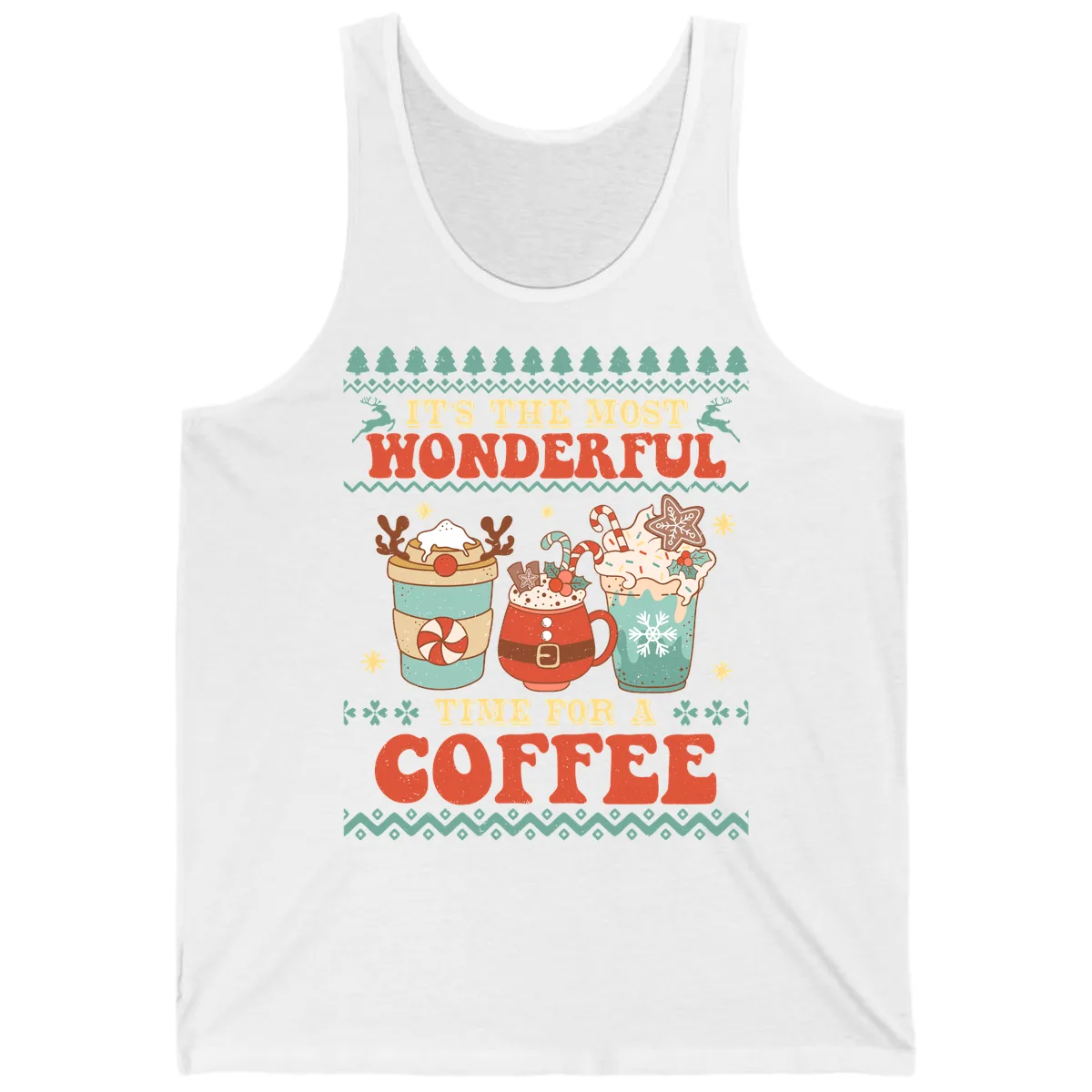 It's The Most Wonderful Time For Coffee Tank in White